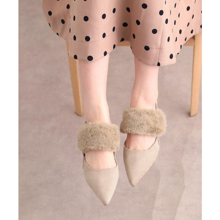 【Fur Collection】ファー付き2WAYスリングバックミュールパンプス | ESPERANZA | 詳細画像4 