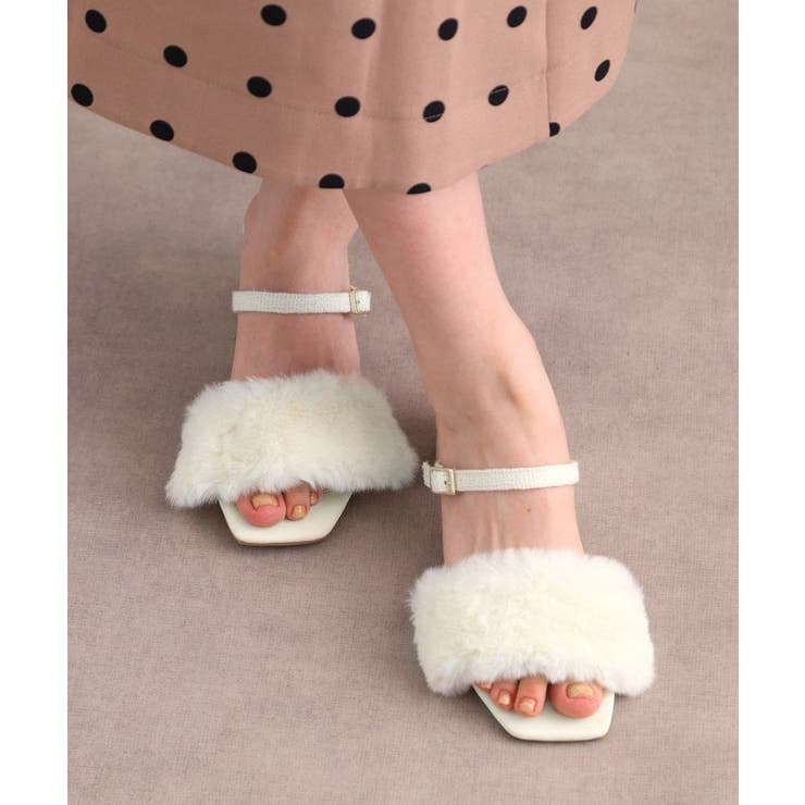 【Fur Collection】フェイクファー付き2WAYミュールサンダル | ESPERANZA | 詳細画像1 