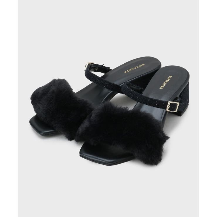 【Fur Collection】フェイクファー付き2WAYミュールサンダル | ESPERANZA | 詳細画像13 