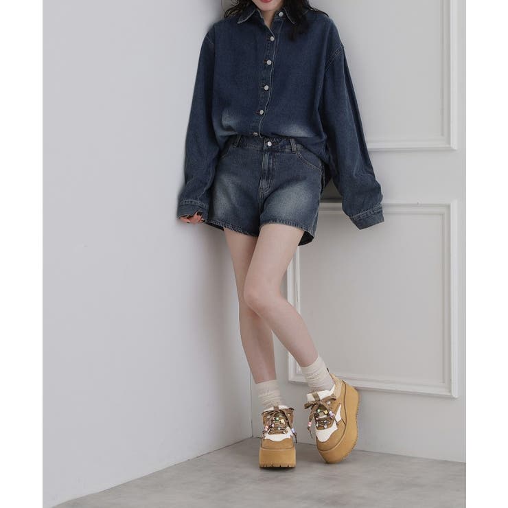 ビーズ付き厚底ムートン調スニーカー | ESPERANZA | 詳細画像6 