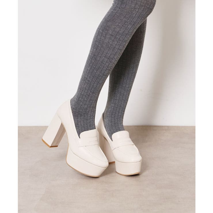 アイボリー(004) | 【ラク盛り/ローファー】リピーター続出／脚長美脚 厚底ローファー | ESPERANZA