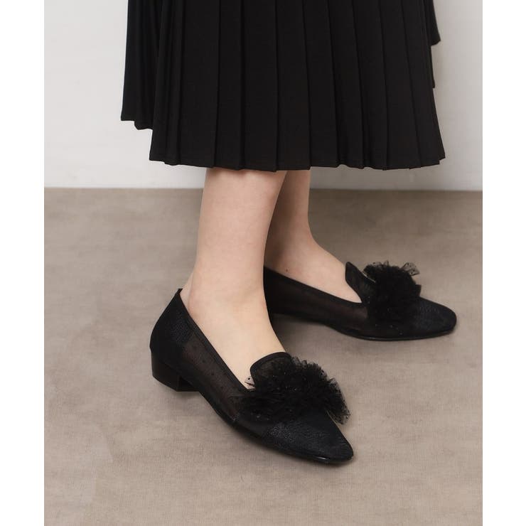 ブラック(319) | 2WAYフリルフラットオペラシューズ | ESPERANZA