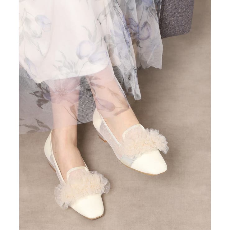 ベージュ(352) | 2WAYフリルフラットオペラシューズ | ESPERANZA