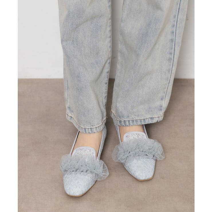 ブルー(391) | 2WAYフリルフラットオペラシューズ | ESPERANZA