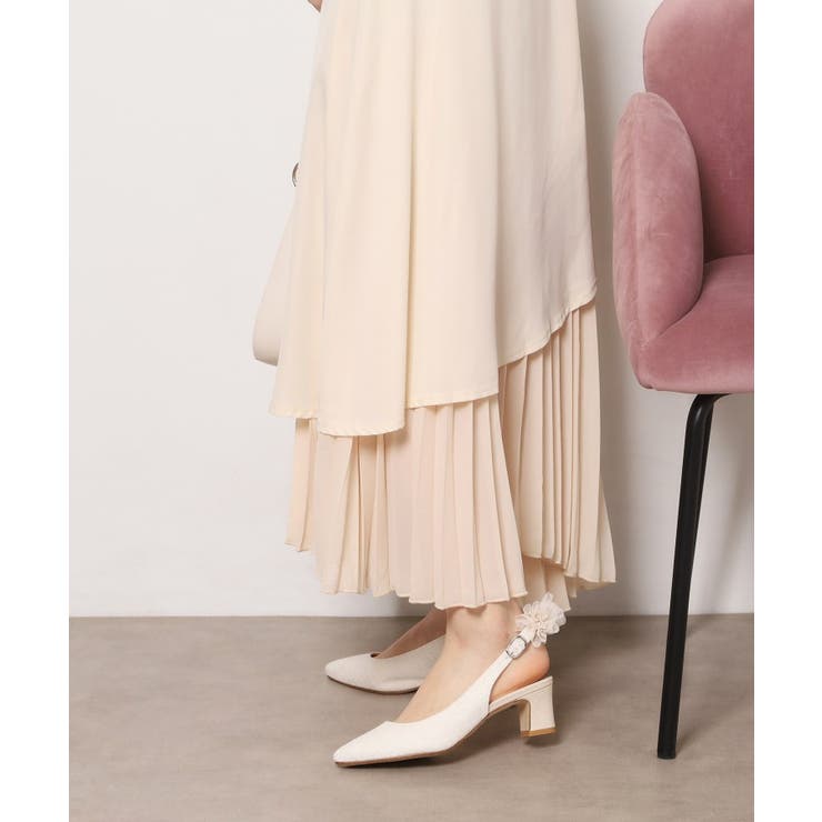 シフォンリボン付きバックストラップパンプス | ESPERANZA | 詳細画像3 