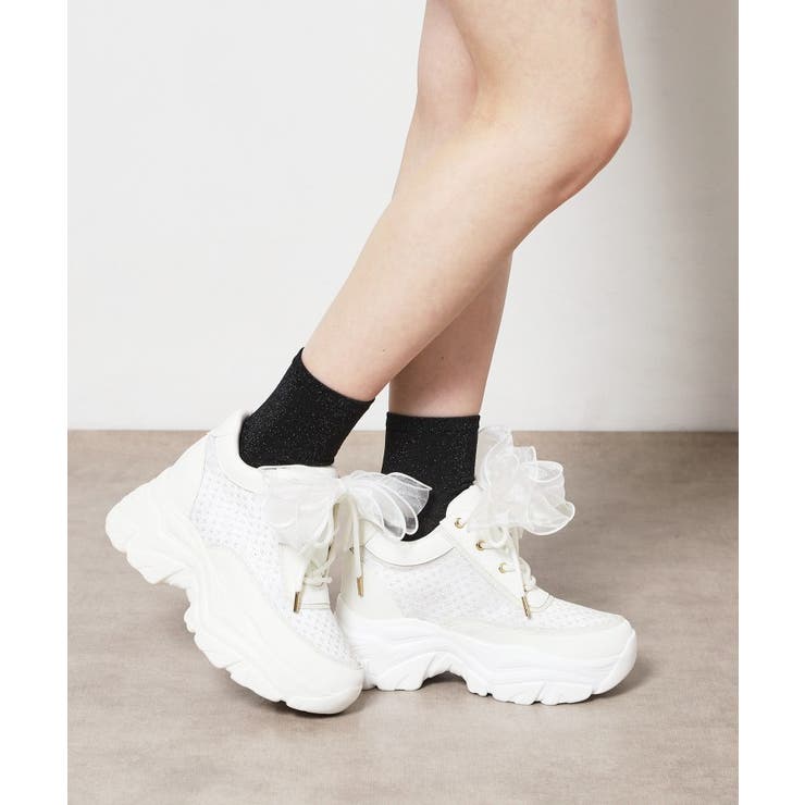 インヒールシフォンリボンスニーカー | ESPERANZA | 詳細画像1 