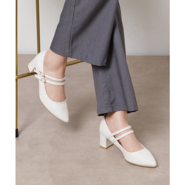 アイボリー(304) | Wストラップパンプス | ESPERANZA