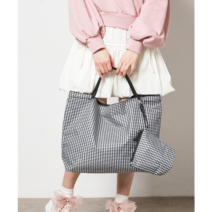 ブラック×チェック(300) | ウォッシャーナイロンパッカブルトート | ESPERANZA