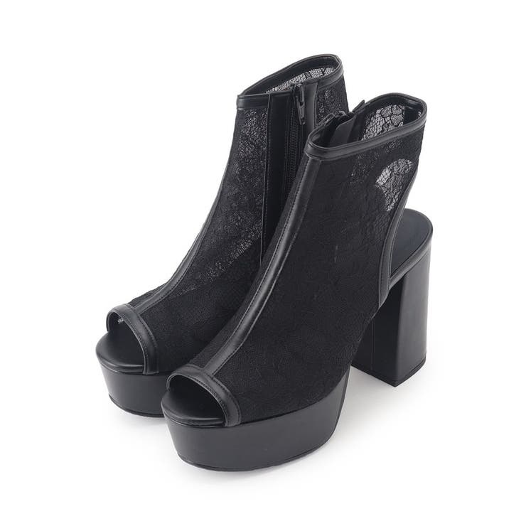 ブラック(319) | 【ラク盛り／ブーサン】リピーター続出／脚長美脚 厚底ブーツサンダル | ESPERANZA