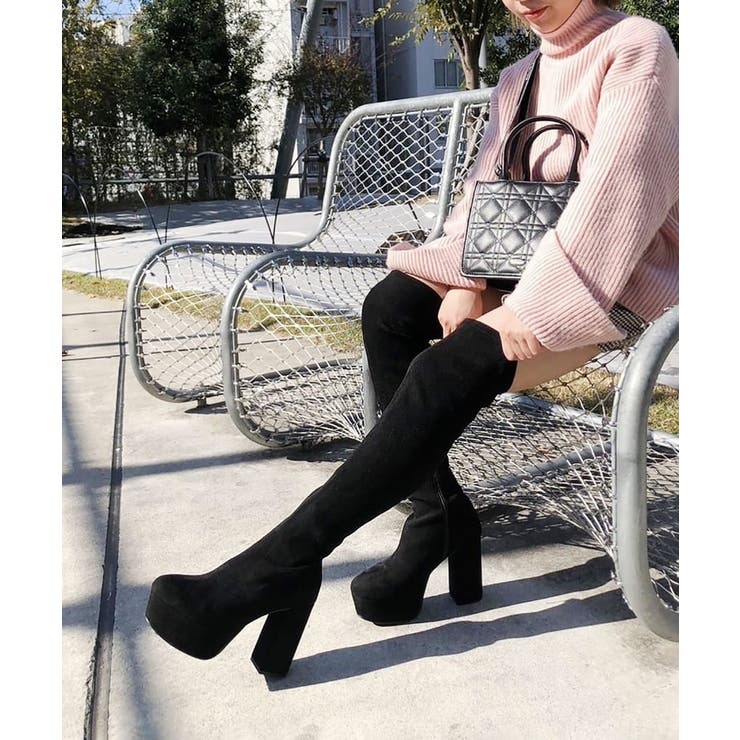 ラク盛り厚底ニーハイブーツ[品番：WRDW0179586]｜ESPERANZA（エスペランサ）のレディースファッション通販｜SHOPLIST（ショップリスト）