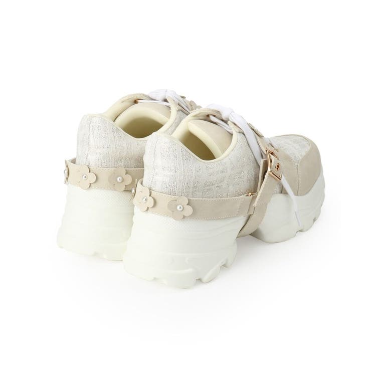 ツイード風フラワーベルト厚底スニーカー | ESPERANZA | 詳細画像4 