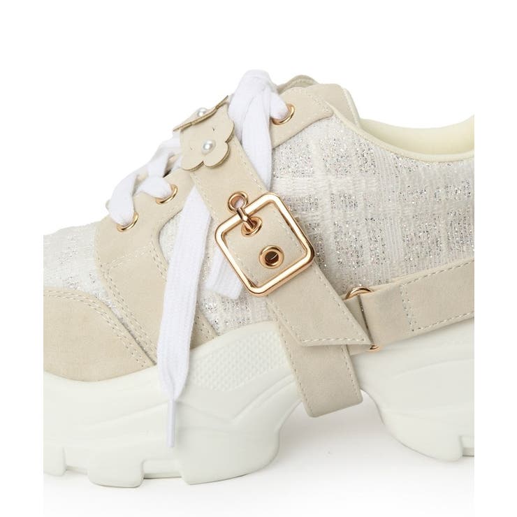 ツイード風フラワーベルト厚底スニーカー | ESPERANZA | 詳細画像8 