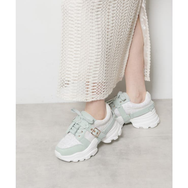 ツイード風フラワーベルト厚底スニーカー | ESPERANZA | 詳細画像27 