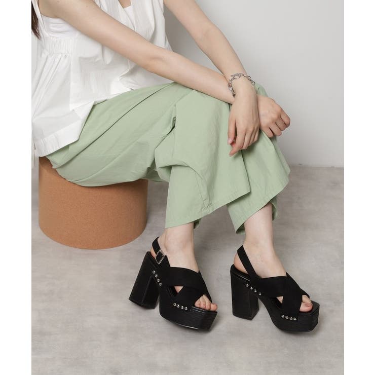 【ラク盛り／サンダル】リピーター続出／脚長美脚 クロススタッズサンダル | ESPERANZA | 詳細画像18 