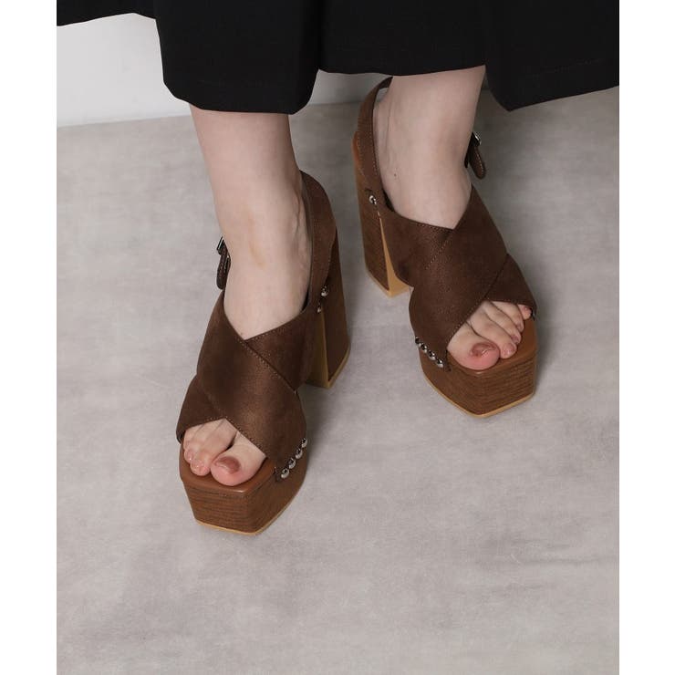 【ラク盛り／サンダル】リピーター続出／脚長美脚 クロススタッズサンダル | ESPERANZA | 詳細画像23 