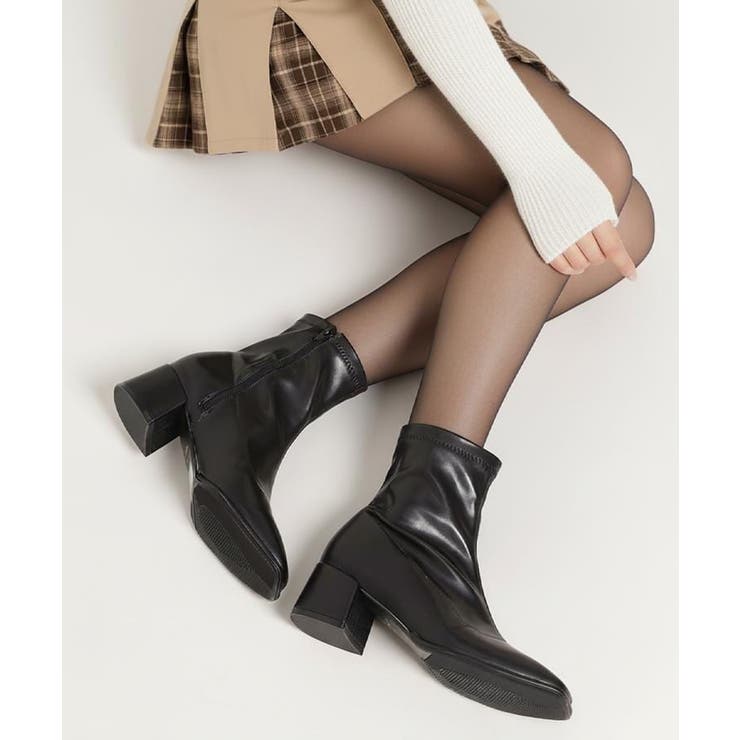 ブラック(019) | 【EC限定カラーあり】スクエアショートブーツ レイン対応 | ESPERANZA