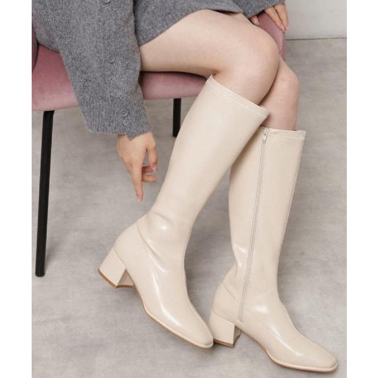 アイボリー(004) | スクエアロングブーツ レイン対応 | ESPERANZA