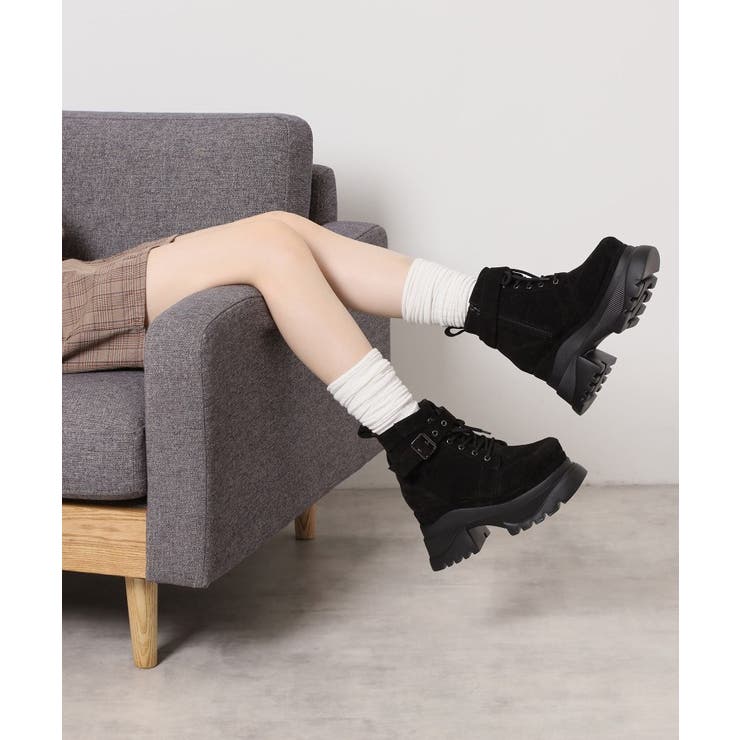 レースアップバックル厚底ブーツ | ESPERANZA | 詳細画像4 