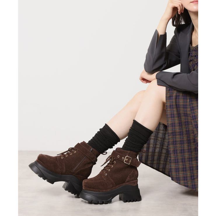 レースアップバックル厚底ブーツ | ESPERANZA | 詳細画像7 