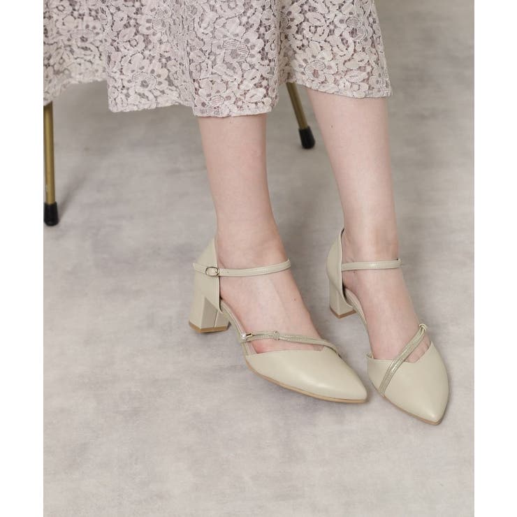 ポインテッドトゥパール調付きセパレートパンプス | ESPERANZA | 詳細画像2 