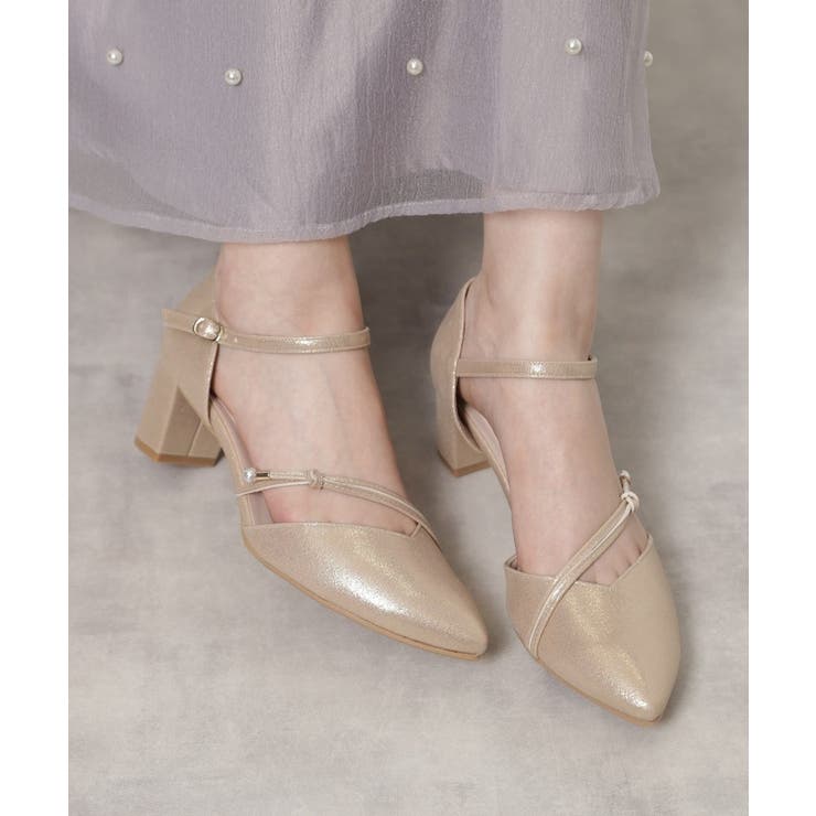 ポインテッドトゥパール調付きセパレートパンプス | ESPERANZA | 詳細画像8 