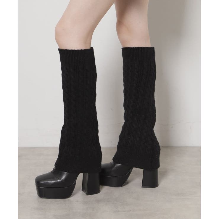 ブラック(919) | リピーター続出 脚長美脚 2WAYニットカバーレイヤーロングブーツ | ESPERANZA