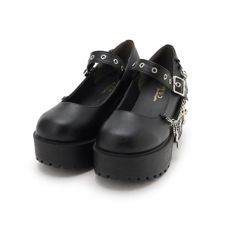 クロスチェーン付き厚底パンプス[品番：WRDW0170289]｜ESPERANZA