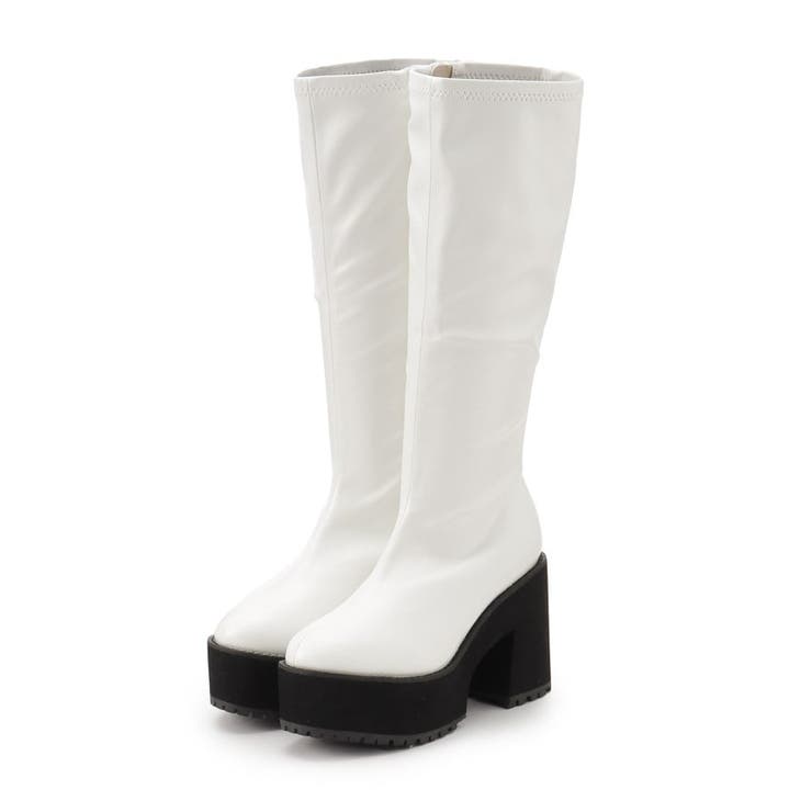 厚底ストレッチロングブーツ[品番：WRDW0183746]｜ESPERANZA