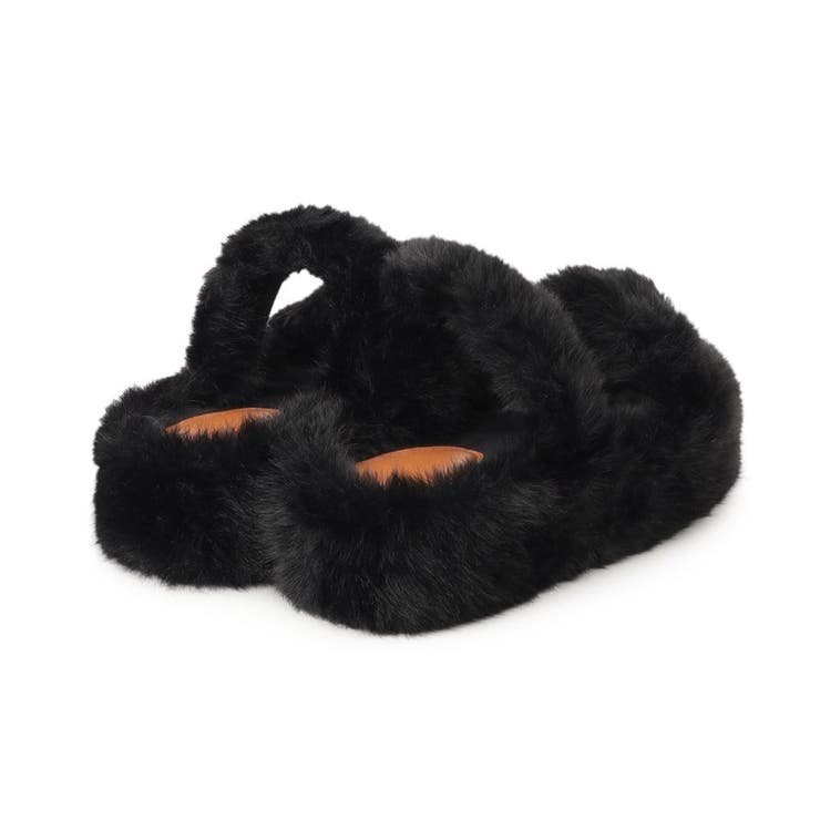 厚底ふわふわファーサンダル[品番：WRDW0206056]｜ESPERANZA