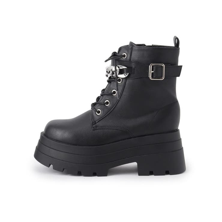 厚底3段ソールチェーン付き ベルト付きレースアップブーツ | ESPERANZA | 詳細画像4 