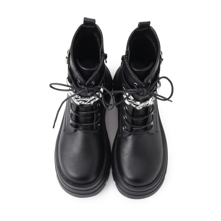 厚底3段ソールチェーン付き ベルト付きレースアップブーツ | ESPERANZA | 詳細画像6 