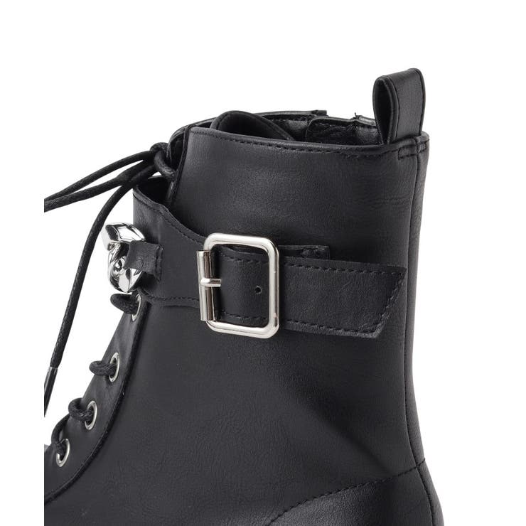 厚底3段ソールチェーン付き ベルト付きレースアップブーツ | ESPERANZA | 詳細画像11 
