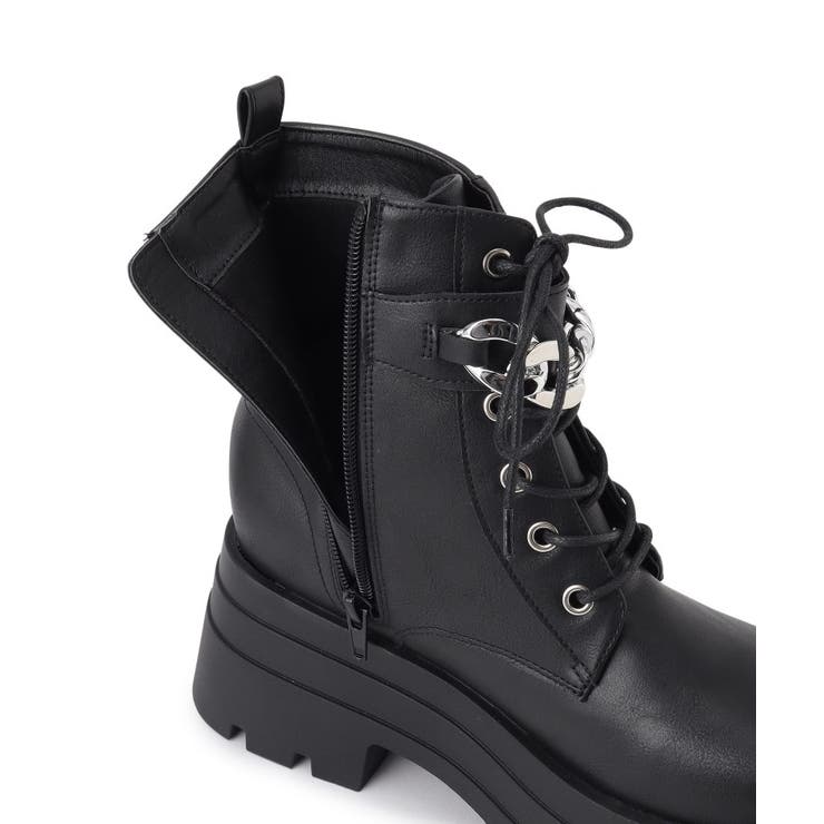 厚底3段ソールチェーン付き ベルト付きレースアップブーツ | ESPERANZA | 詳細画像13 