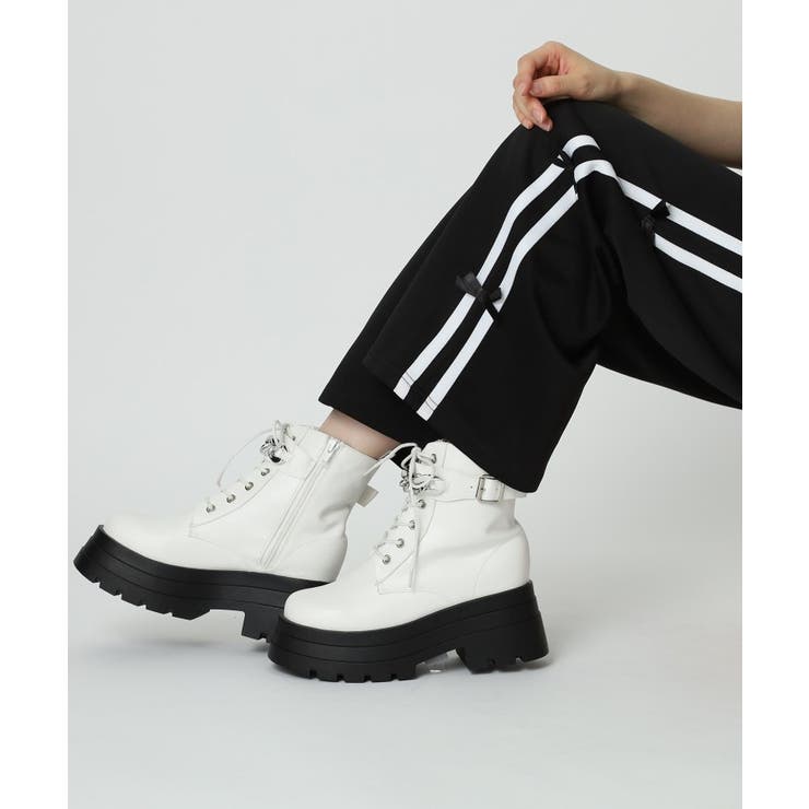 厚底3段ソールチェーン付き ベルト付きレースアップブーツ | ESPERANZA | 詳細画像16 