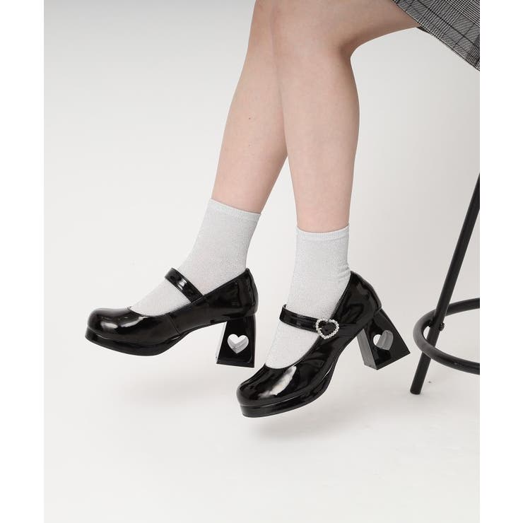 ハートくり抜きヒールパンプス 24SS[品番：WRDW0197548]｜ESPERANZA