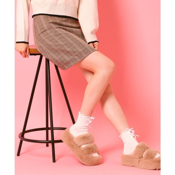 厚底フェイクファーサンダル | ESPERANZA | 詳細画像9 