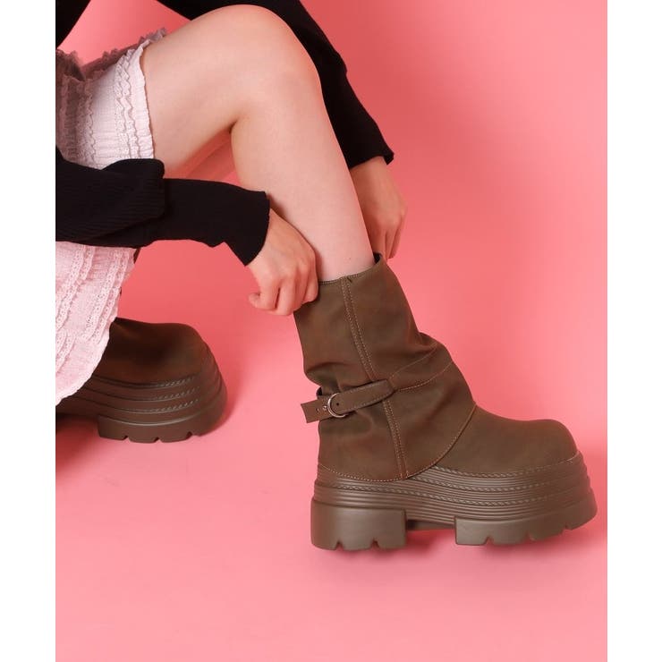 ブラウン(043) | 厚底カバーブーツ | ESPERANZA