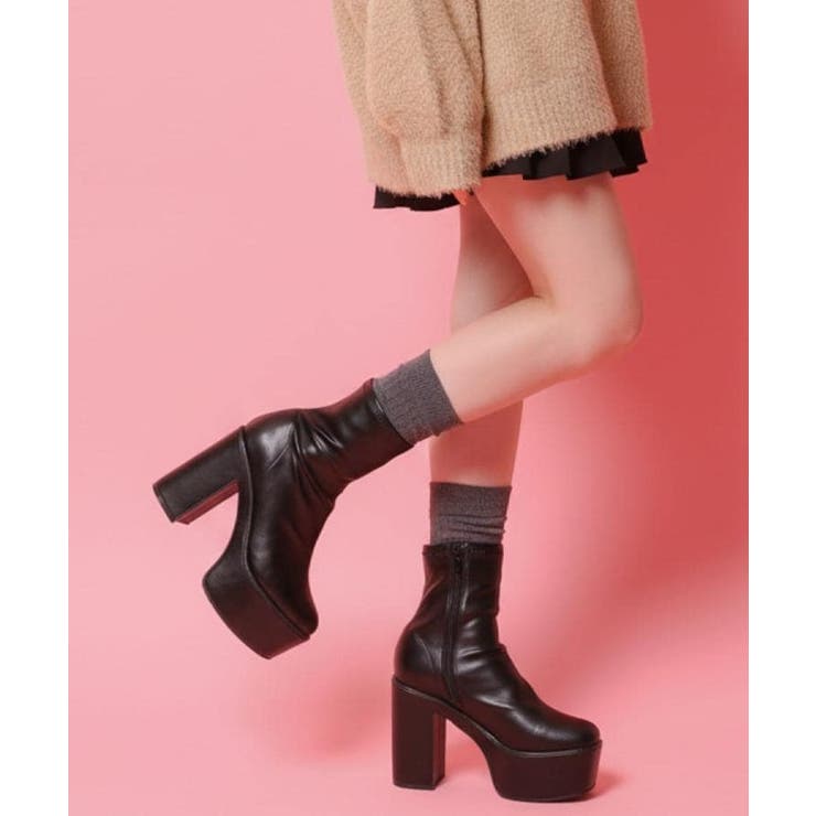 ブラック(019) | 厚底シンプルブーツ | ESPERANZA