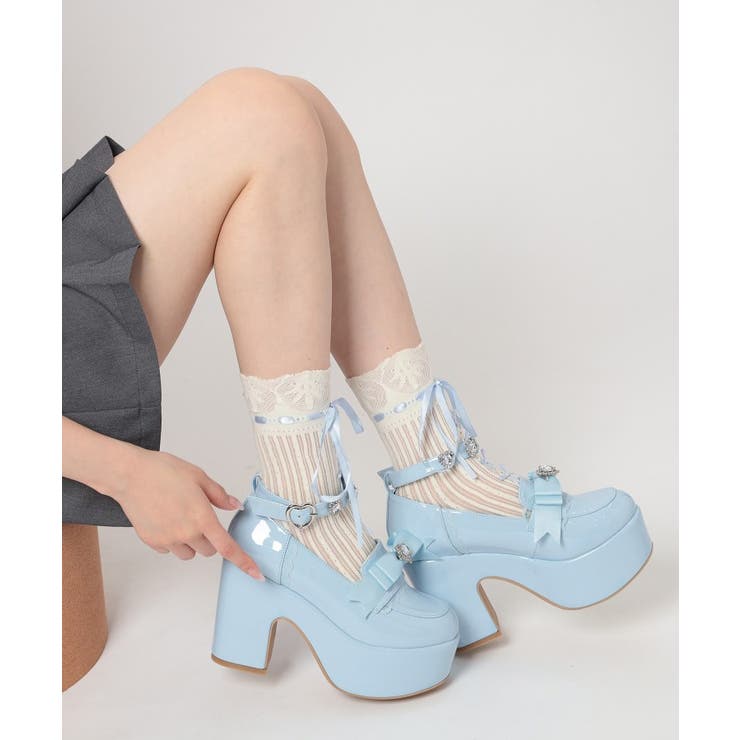 厚底リボン付き3WAYキラキラパンプス | ESPERANZA | 詳細画像30 