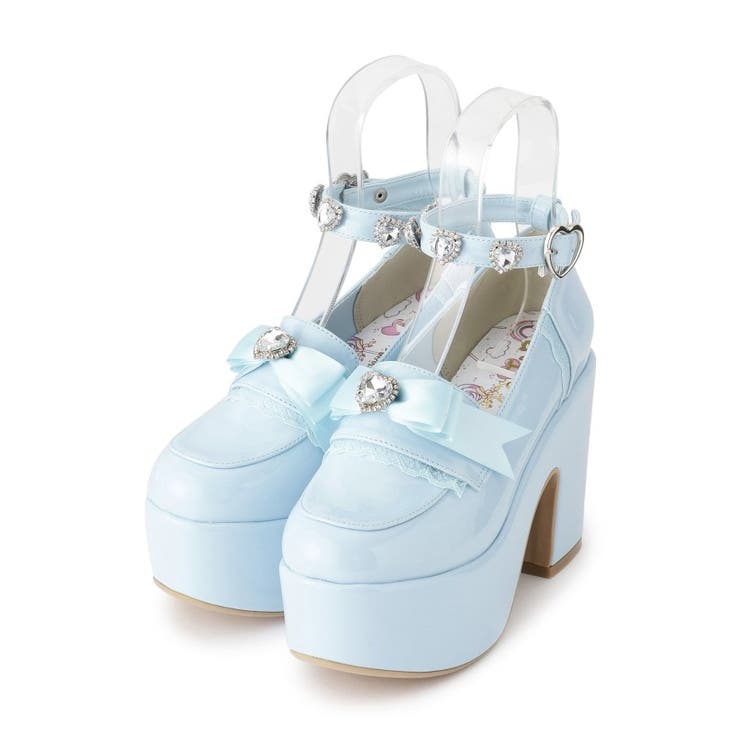 ブルー(292) | 厚底リボン付き3WAYキラキラパンプス | ESPERANZA