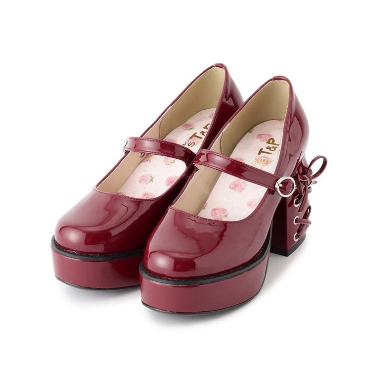 レッド(262) | 厚底ヒールレースアップパンプス | ESPERANZA