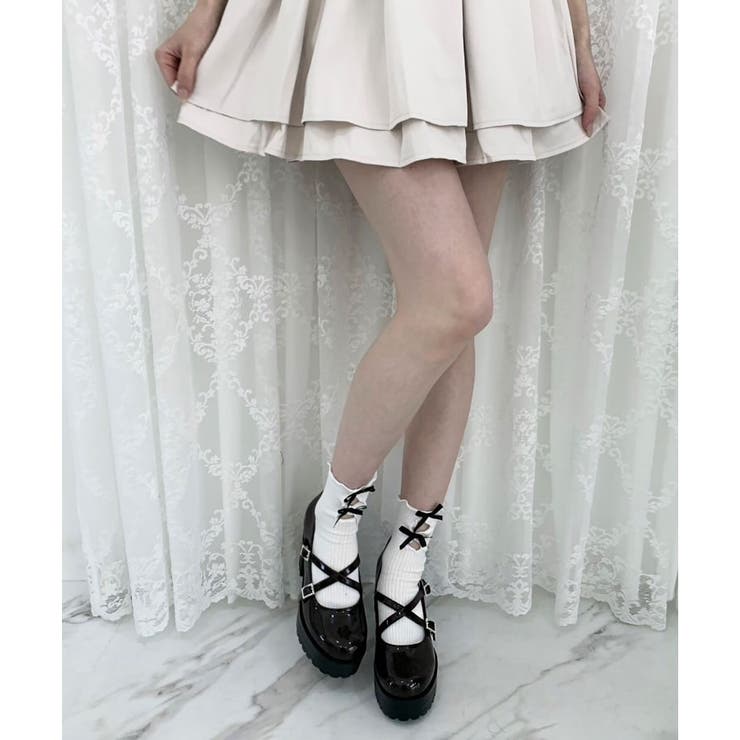 厚底キラキラダブルストラップパンプス | ESPERANZA | 詳細画像25 