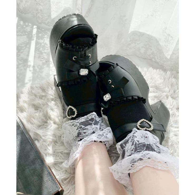 地雷系 厚底リボンレースアップサンダル | ESPERANZA | 詳細画像37 