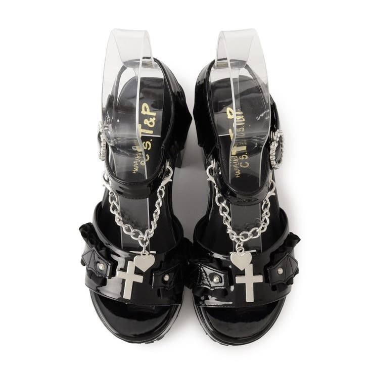 厚底ハートチェ―ン付き十字架サンダル | ESPERANZA | 詳細画像7 