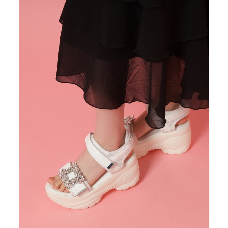 厚底ビジューバックルサンダル | ESPERANZA | 詳細画像13 