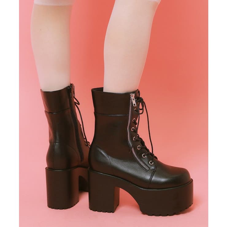 厚底サイドジップミドル丈ブーツ | ESPERANZA | 詳細画像1 