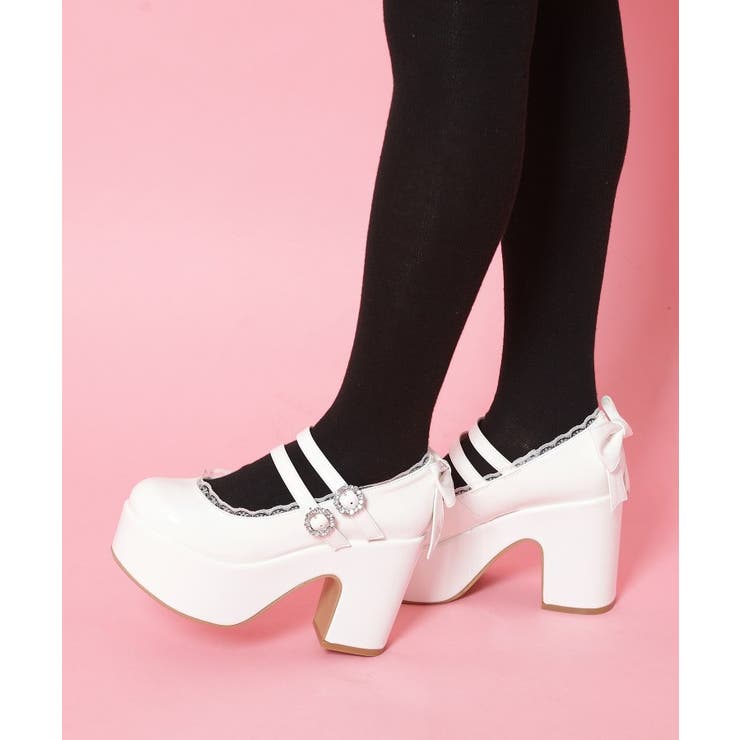 アイボリー(204) | 厚底バックリボンパンプス | ESPERANZA