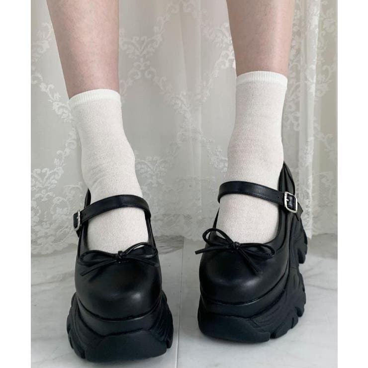 厚底ストラップリボンパンプス | ESPERANZA | 詳細画像6 