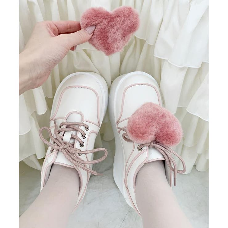 アイボリー(004) | ハートチャーム付き厚底 | ESPERANZA