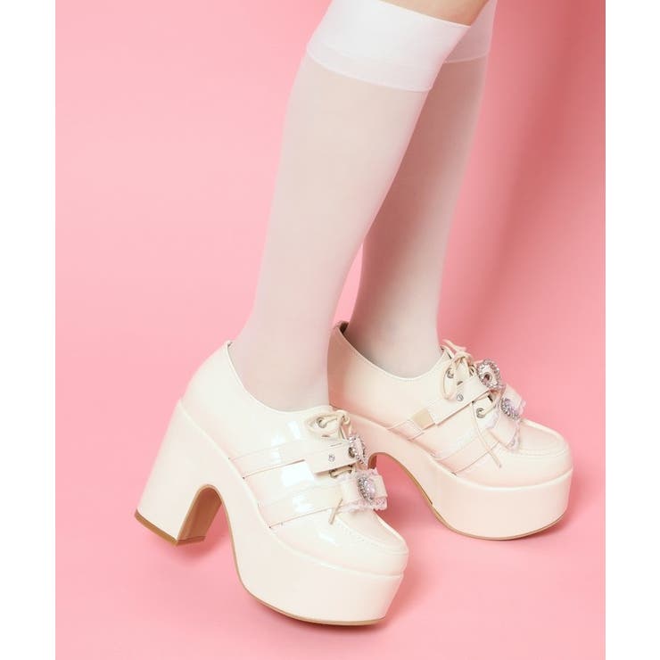 夢見る厚底キラキラハート付きパンプス | ESPERANZA | 詳細画像4 